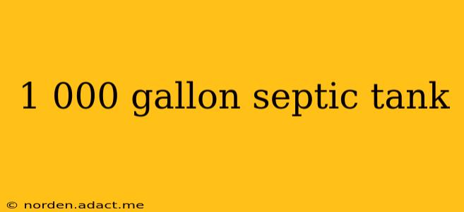 1 000 gallon septic tank