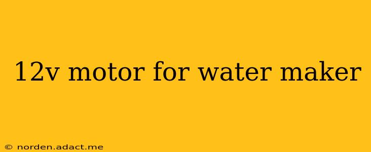 12v motor for water maker