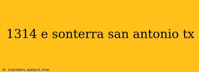 1314 e sonterra san antonio tx