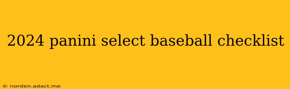 2024 panini select baseball checklist