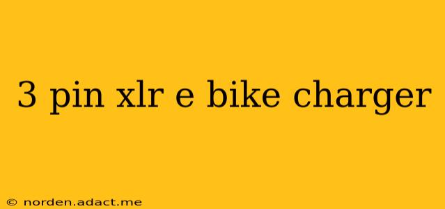 3 pin xlr e bike charger