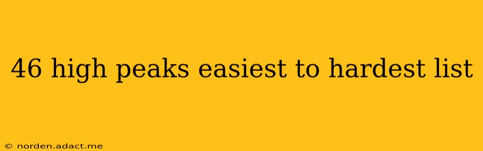 46 high peaks easiest to hardest list