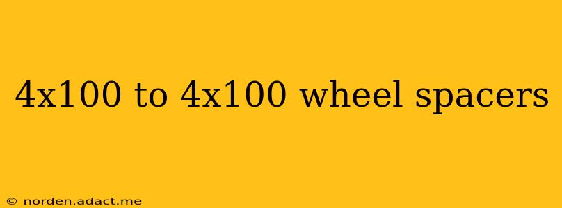 4x100 to 4x100 wheel spacers