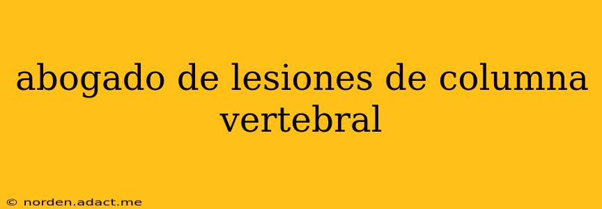 abogado de lesiones de columna vertebral