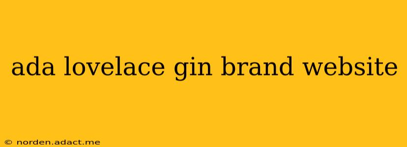 ada lovelace gin brand website