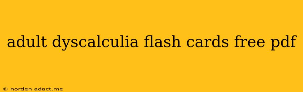 adult dyscalculia flash cards free pdf