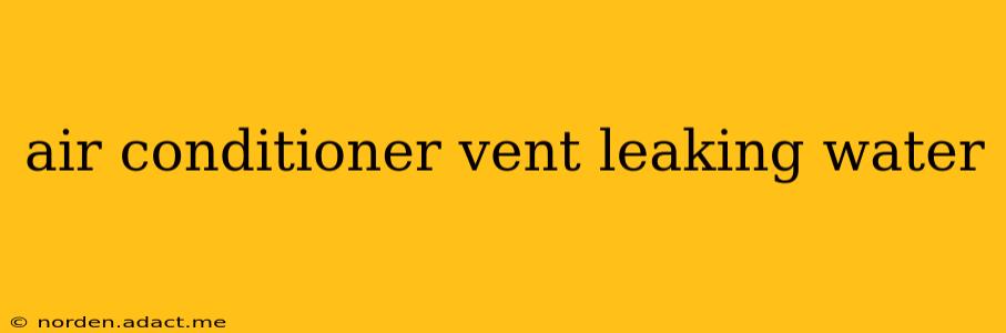 air conditioner vent leaking water