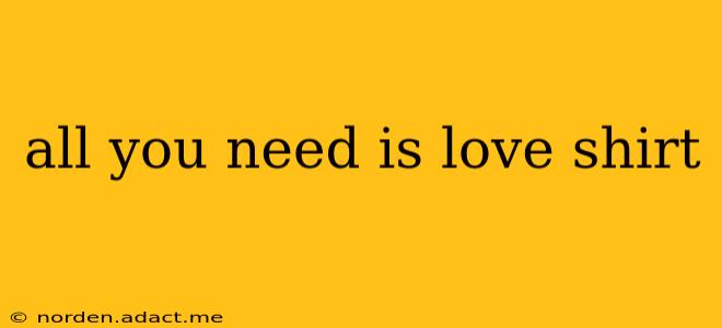 all you need is love shirt