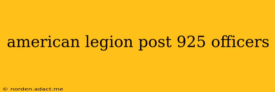 american legion post 925 officers