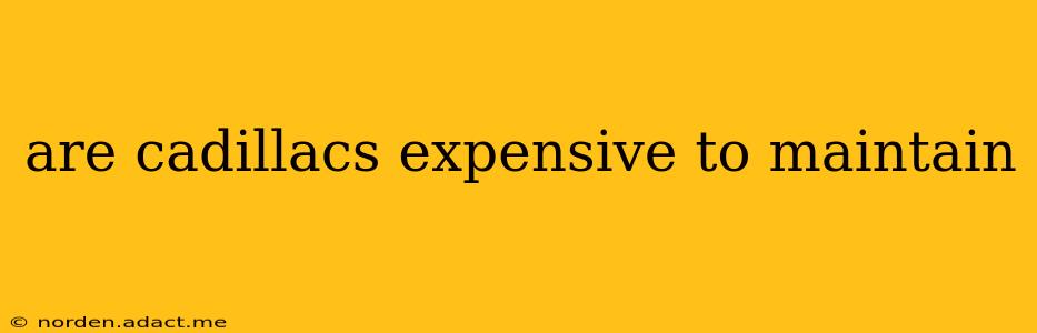 are cadillacs expensive to maintain