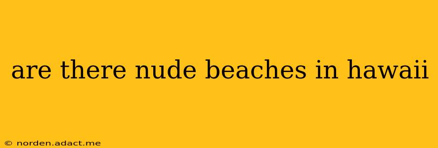 are there nude beaches in hawaii