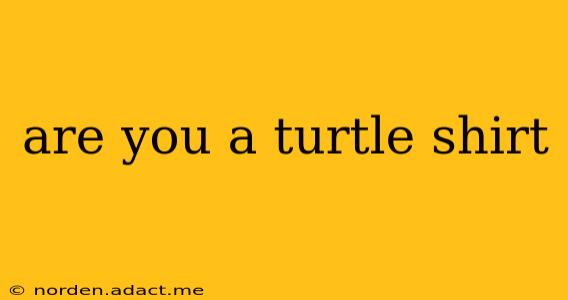 are you a turtle shirt