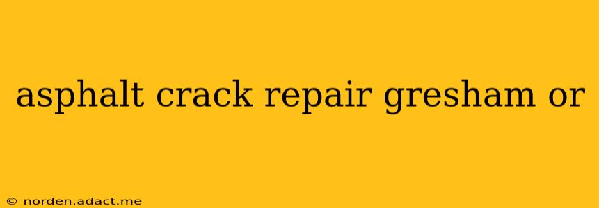asphalt crack repair gresham or