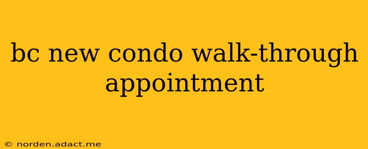 bc new condo walk-through appointment