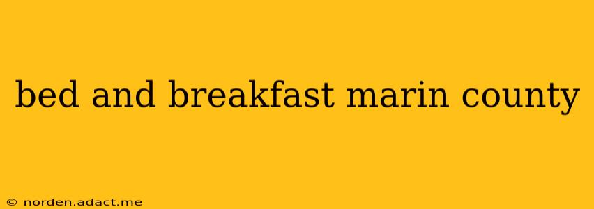 bed and breakfast marin county