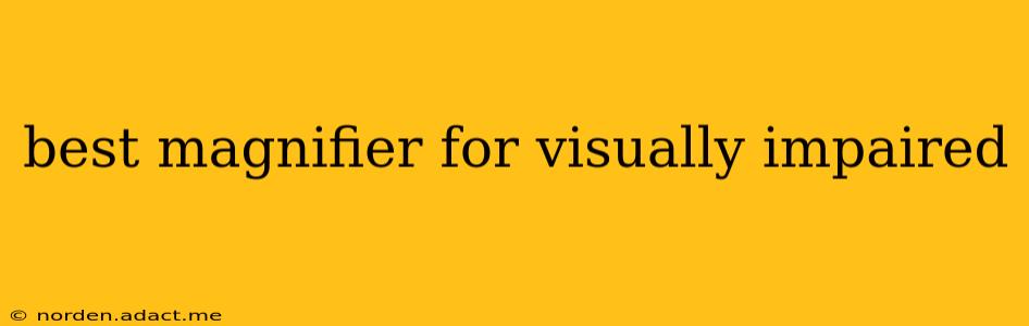 best magnifier for visually impaired