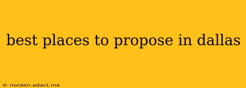 best places to propose in dallas