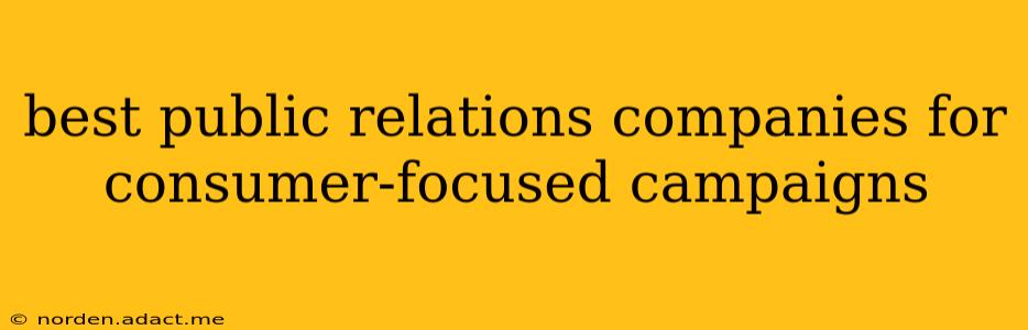 best public relations companies for consumer-focused campaigns