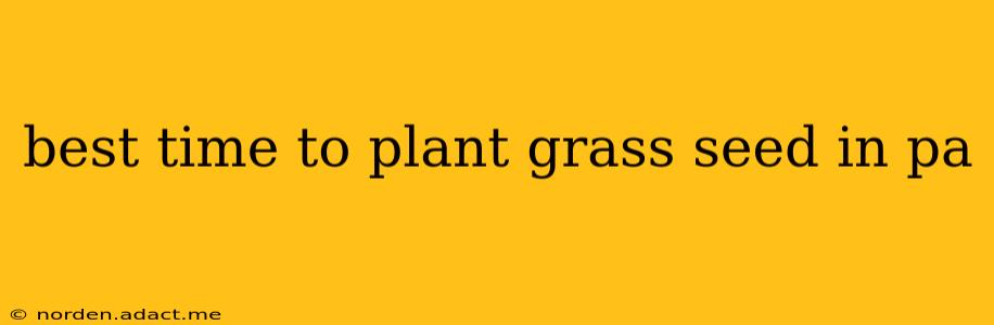 best time to plant grass seed in pa