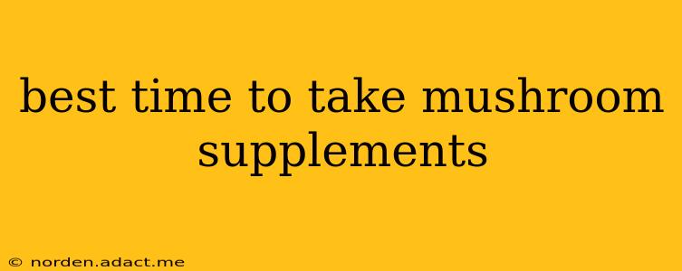 best time to take mushroom supplements