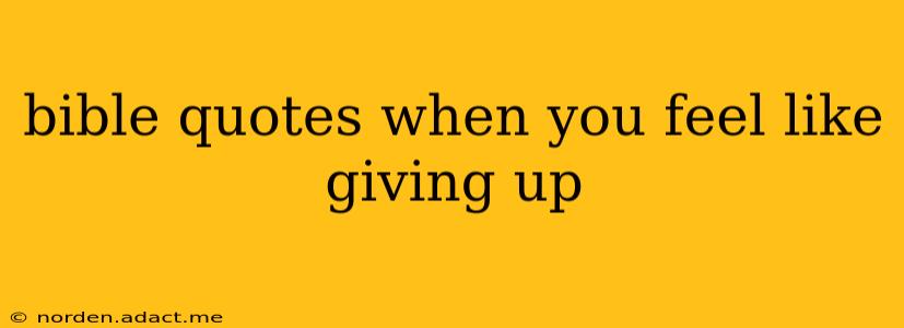 bible quotes when you feel like giving up