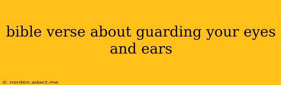 bible verse about guarding your eyes and ears