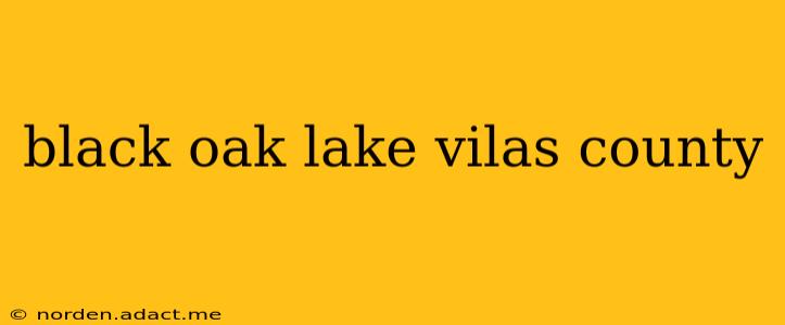 black oak lake vilas county