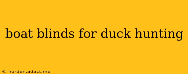boat blinds for duck hunting