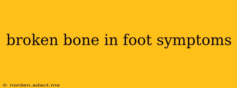 broken bone in foot symptoms