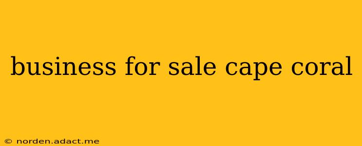 business for sale cape coral