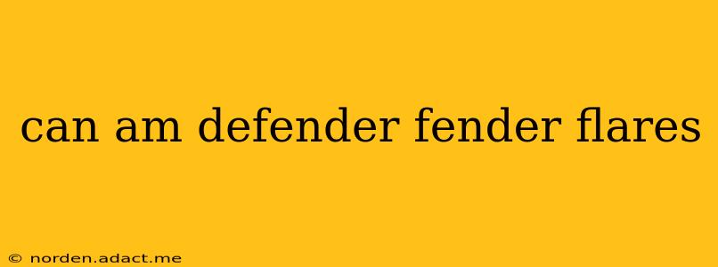 can am defender fender flares
