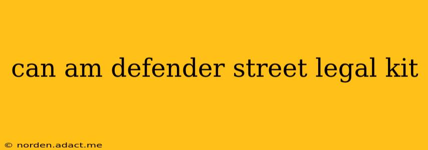 can am defender street legal kit