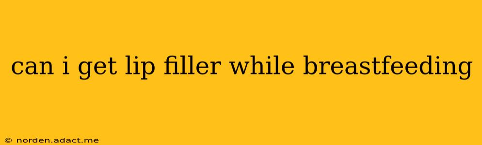 can i get lip filler while breastfeeding