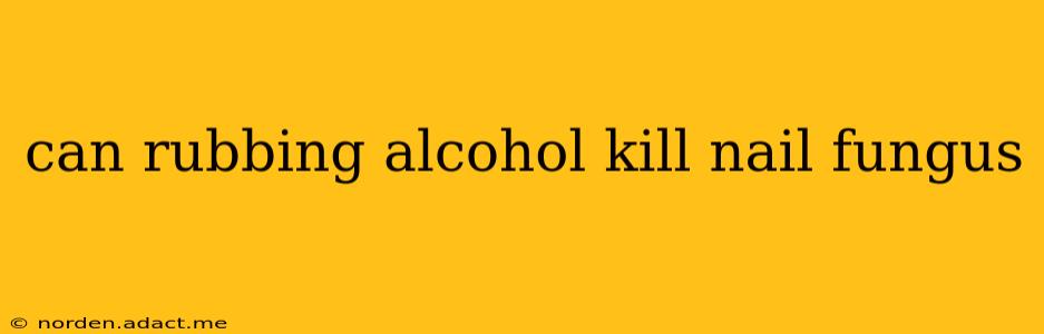 can rubbing alcohol kill nail fungus