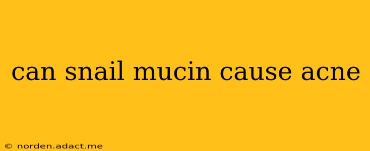 can snail mucin cause acne