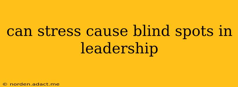 can stress cause blind spots in leadership