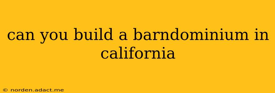 can you build a barndominium in california