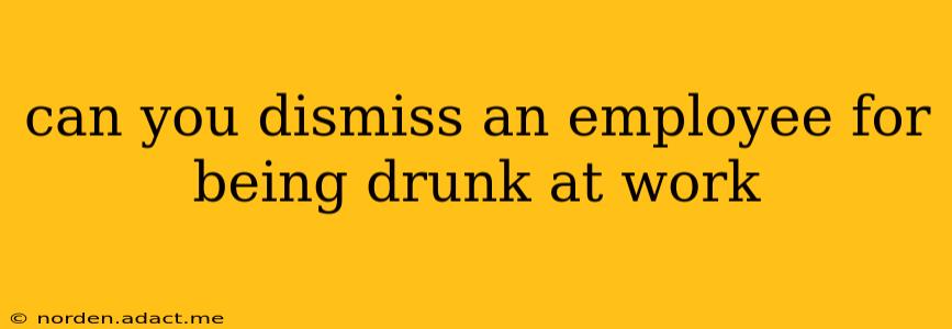 can you dismiss an employee for being drunk at work