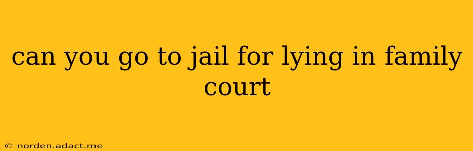can you go to jail for lying in family court