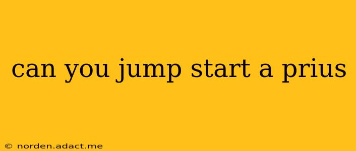 can you jump start a prius