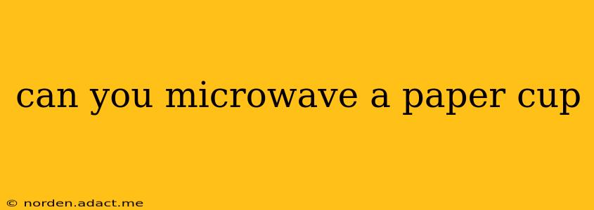 can you microwave a paper cup