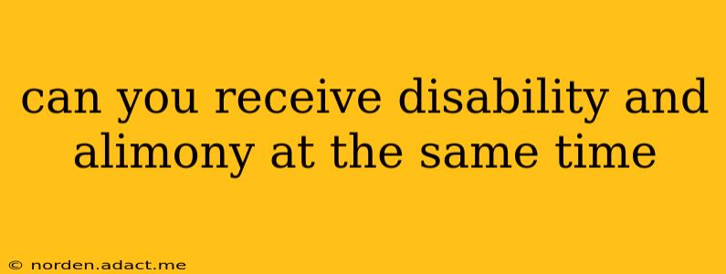 can you receive disability and alimony at the same time