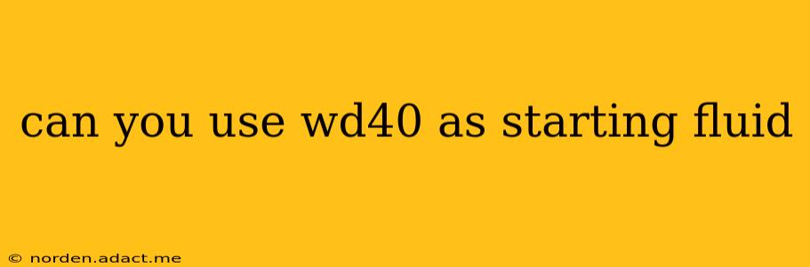can you use wd40 as starting fluid
