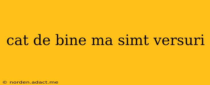 cat de bine ma simt versuri
