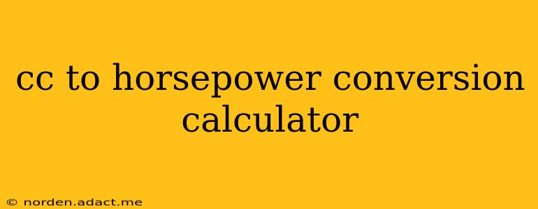 cc to horsepower conversion calculator