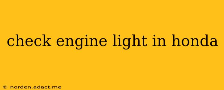 check engine light in honda