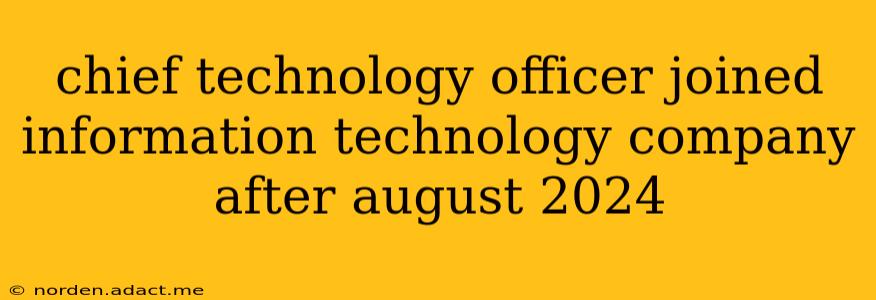 chief technology officer joined information technology company after august 2024