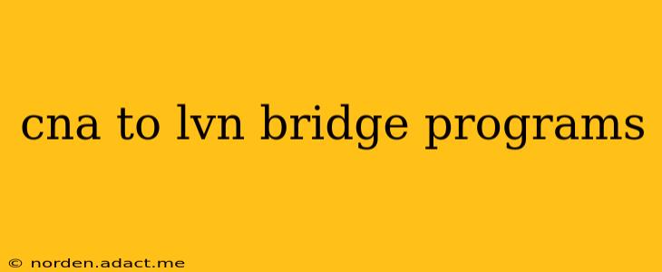 cna to lvn bridge programs