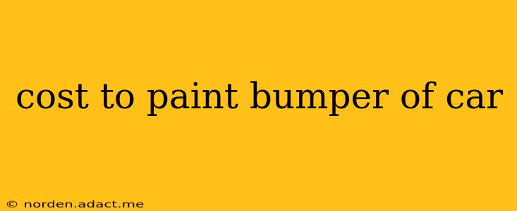 cost to paint bumper of car