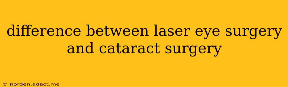 difference between laser eye surgery and cataract surgery